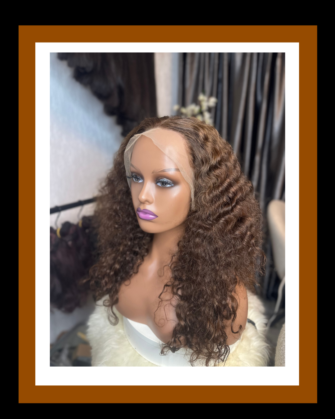 CAMILA 13*4 FRONTAL WIG SDD LUXURY CURLS COFFE BROWN