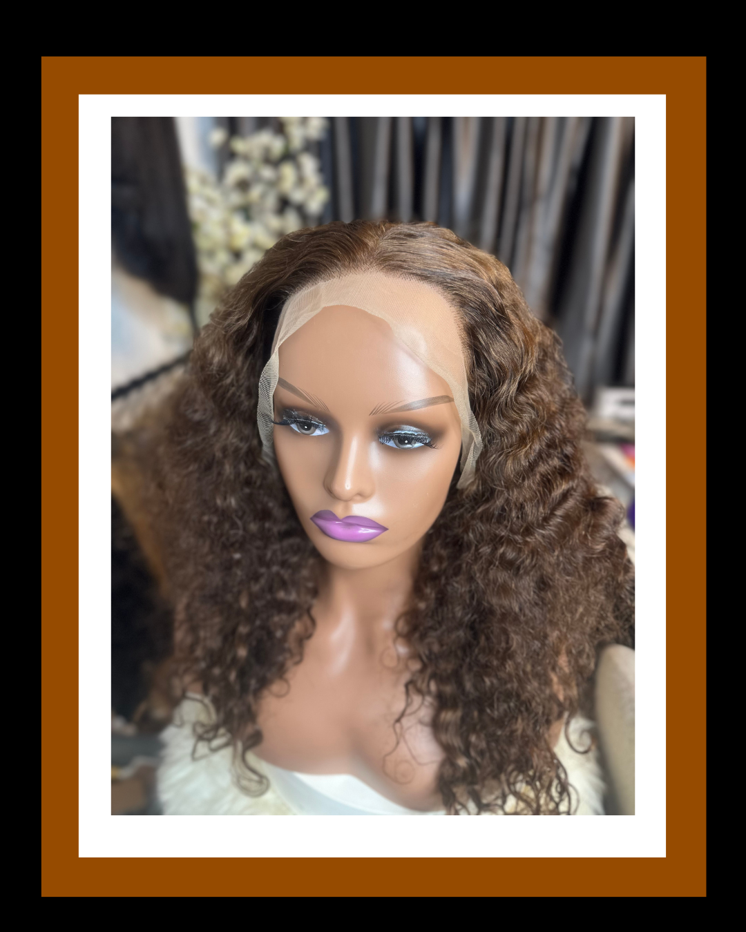 CAMILA 13*4 FRONTAL  WIG  SDD LUXURY CURLS COFFE BROWN